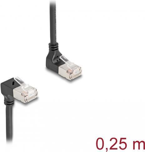 Delock Cavo di rete RJ45 Cat.6A S/FTP Slim 90Ã‚Â° su/giÃƒÂ¹ angolato 0,25 m