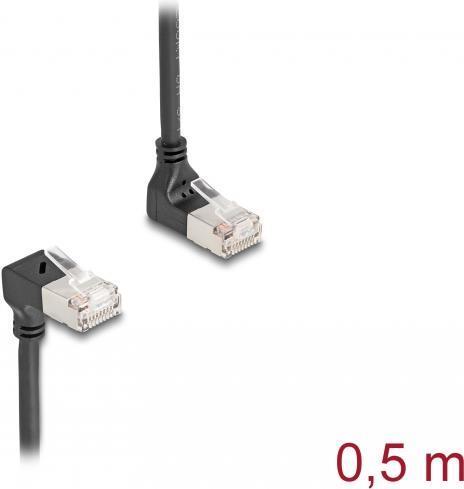 Delock Cavo di rete RJ45 Cat.6A S/FTP Slim 90Ã‚Â° su/giÃƒÂ¹ angolato 0,5 m