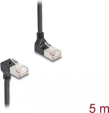 Delock Cavo di rete RJ45 Cat.6A S/FTP Slim angolato a 90Ã‚Â° su/giÃƒÂ¹ 5 m