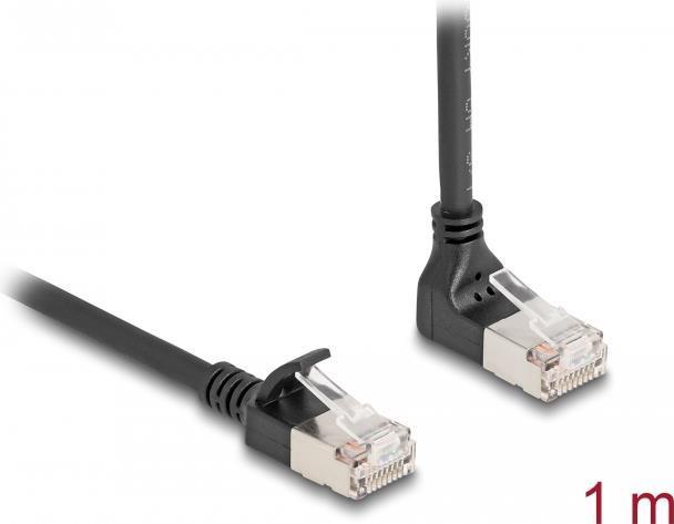 Delock Cavo di rete RJ45 Cat.6A S/FTP Slim angolato a 90Ã‚Â° verso il basso/dritto 1 m