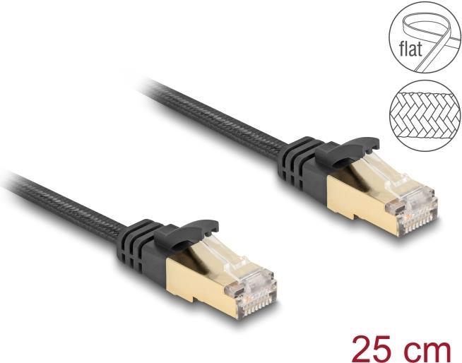 Cavo di rete a nastro piatto RJ45 Delock con guaina intrecciata Connettore U/FTP Cat.6A