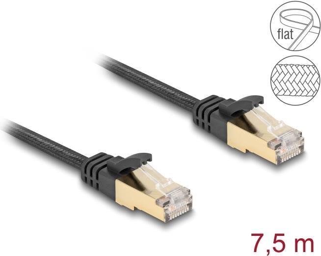 Cavo di rete a nastro piatto RJ45 Delock con guaina intrecciata Connettore U/FTP Cat.6A