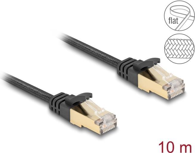 Cavo di rete a nastro piatto RJ45 Delock con guaina intrecciata Connettore U/FTP Cat.6A