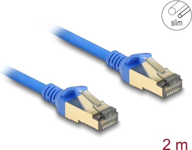 Delock Cavo di rete RJ45 Cat.8.1 F/FTP Slim 2 m blu