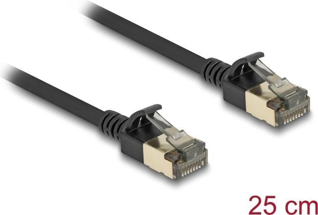 Delock Cavo di rete RJ45 Cat.8.1 F/FTP Slim Pro 0,25 m nero