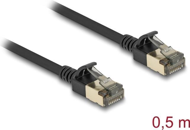Delock Cavo di rete RJ45 Cat.8.1 F/FTP Slim Pro 0,5 m nero