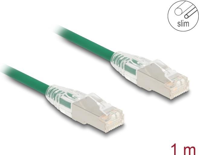 Delock Cavo di rete RJ45 Cat.6A da collegare U/FTP Slim 1 m verde