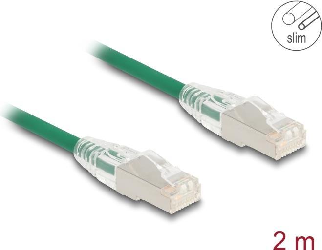 Delock Cavo di rete RJ45 Cat.6A da collegare U/FTP Slim 2 m verde