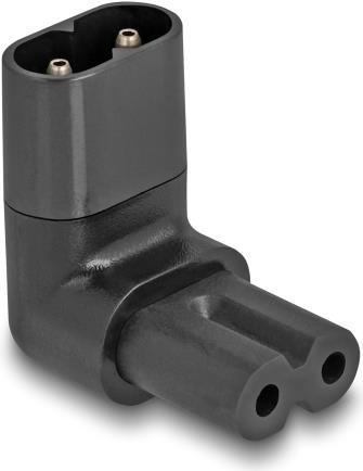 Adattatore di alimentazione IEC 60320 Delock - da C8 a C7, spina/presa, 2,5 A, angolato a 90Â°