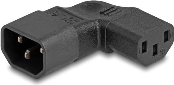 Adattatore di rete Delock IEC 60320 - da C14 a C13, spina/presa, 10 A, angolato a 90Â° a sinistra/destra
