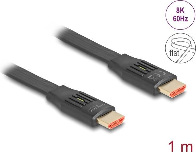 Delock Cavo a nastro HDMI ad alta velocità 48 Gbps 8K 60 Hz 1 m
