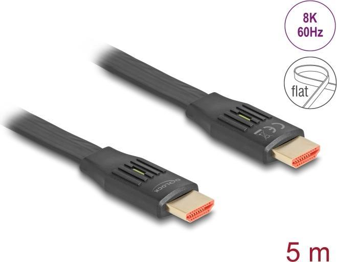 Delock Cavo a nastro HDMI ad alta velocità 48 Gbps 8K 60 Hz 5 m