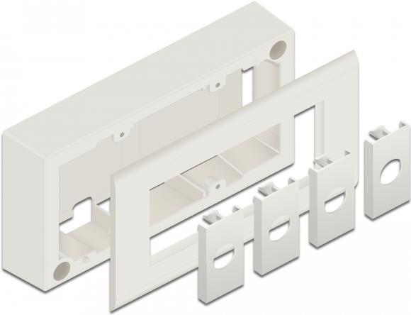 Delock Custodia da parete per moduli Easy 45 152 x 82 mm, bianco