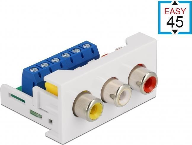 Delock Modulo Easy 45 3 prese cinch 22,5 x 45 mm