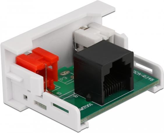 Delock Modulo Easy 45 2 x jack RCA a jack RJ45 22,5 x 45 mm
