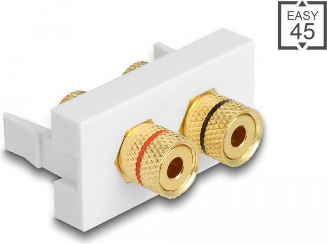 Delock Modulo Easy 45 2 x polo terminale, anello colorato rosso/nero 22,5 x 45 mm