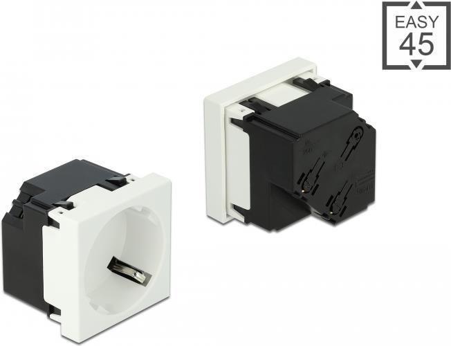 Delock Presa con contatto protettivo Easy 45 disposizione a 45Ã‚Â° 45 x 45 mm