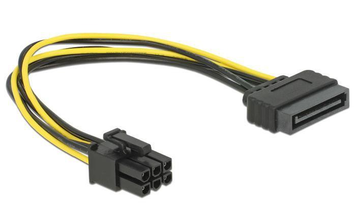 Delock Kabel Power SATA 15 pin 6 pin PCI Express