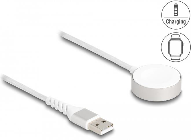 Delock Cavo di ricarica USB per Apple Watch MFi 1 m bianco magnetico