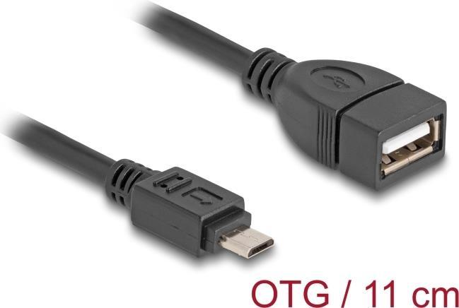 Delock Cavo USB 2.0 OTG di tipo Micro-B maschio a Tipo A femmina da 11 cm