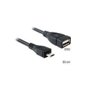 DeLOCK 50cm USB micro-B/USB2.0-A cavo USB 05 m Micro-USB B USB A Nero (Delock - USB-kabel - Micro-USB Type B)