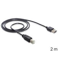 Delock Cavo EASY-USB 2.0 Tipo-A maschio USB 2.0 Tipo-B maschio 2 m nero