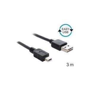 DeLOCK 3m USB 2.0 A - mini USB m/m cavo USB USB A Mini-USB B Nero (DeLOCK EASY-USB - USB-kabel - 3 m)
