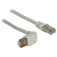 Delock - Cavo patch - RJ -45 (M) - RJ -45 (M) - 1,0m - Cavo SSTP - Cat 6A - Angled, alogeno -gratuito - grigio (83645)