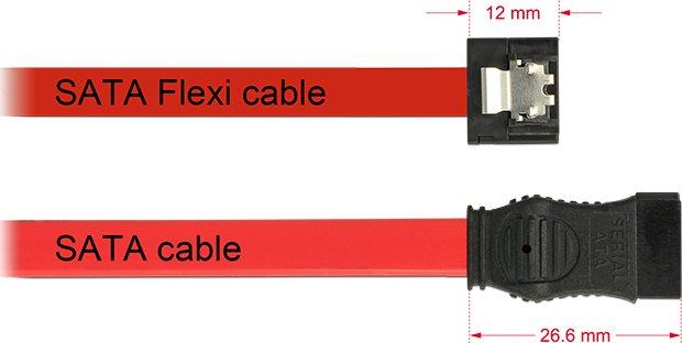 Delock Flexi - Cavo SATA - Serial ATA 150/300/600 - 7 -pin SATA (M) - 7 -Pin SATA (M) - 10 cm - Bloccato - rosso (83832)