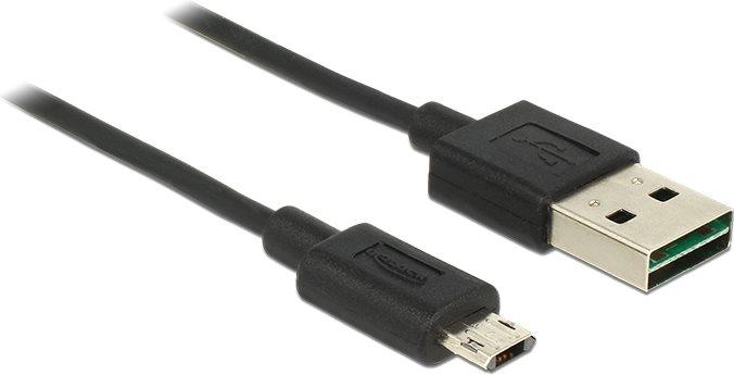 Delock Cavo EASY-USB 2.0 Tipo-A maschio EASY-USB 2.0 Tipo Micro-B maschio 05 m nero