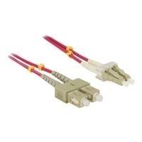 Delock - Cavo di rete - LC Multi -Mode (M) - SC Multi -Mode (M) - 2,0m - Fibra - 50/125 Micrometro - OM4 - Halogen -free - Viol