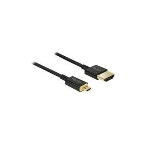 Delock Cavo HDMI ad alta velocità con Ethernet - HDMI-A maschio HDMI Micro-D maschio 3D 4K 2 m Sottile di alta qualità