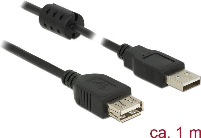 Delock Cavo di prolunga USB 2.0 tipo A maschio USB 2.0 tipo A femmina 10 m nero