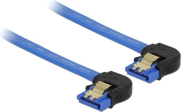 Delock - Cavo SATA - Serial ATA 150/300/600 - SATA (R) angolato a SATA (R) angolato verso il basso - 20 cm - Sbattuto in - Blu
