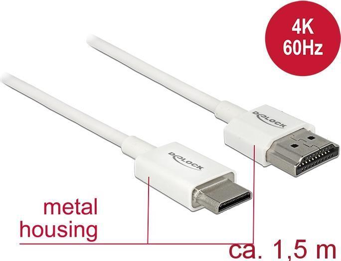 Delock Cavo HDMI ad alta velocit con Ethernet - HDMI-A maschio HDMI Mini-C maschio 3D 4K 15 m Sottile di alta qualit