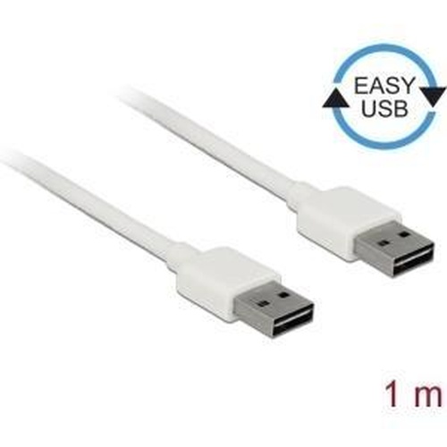 Delock Cavo EASY-USB 2.0 Tipo-A maschio EASY-USB 2.0 Tipo-A maschio 1 m bianco