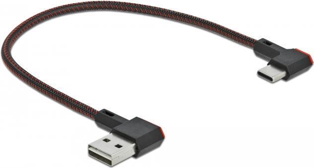 DeLOCK Cavo EASY-USB 2.0 Tipo-A maschio per USB Type-C maschio nero con angolazione sinistra / destra da 0,2 m (Delock Easy - U
