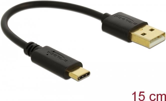 Delock Cavo di ricarica USB da tipo A a USB tipo C da 15 cm