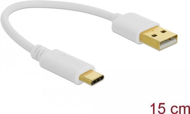 Delock Cavo di ricarica USB da tipo A a USB tipo C da 15 cm