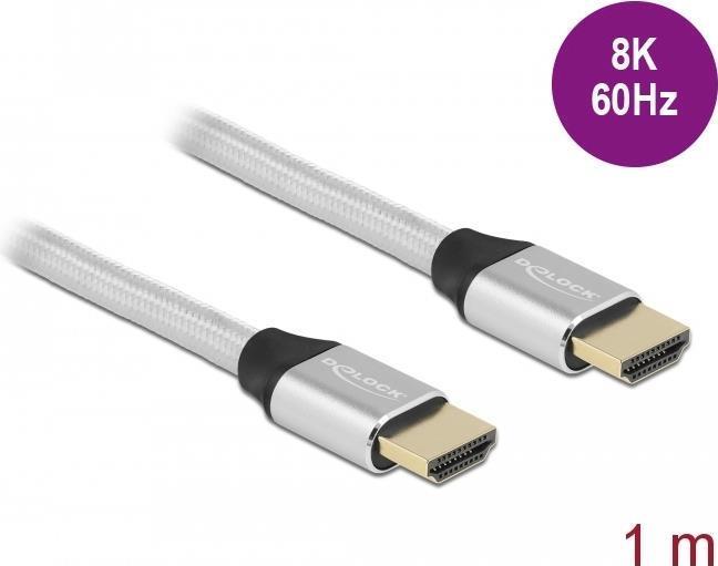 Delock Cavo HDMI ad altissima velocitÃƒÂ  48 Gbps 8K 60 Hz argento certificato da 1 m