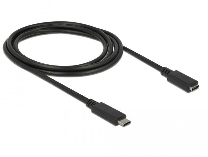 DeLOCK SuperSpeed USB cavo USB USB 3.2 Gen 1 [3.1 Gen 1] 2 m USB C Nero (DeLOCK USB Type-C forl?ngerkabel - 2 m)