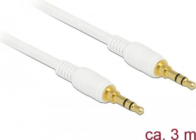 Delock Cavo jack da 35 mm 3 pin maschio maschio 3 m bianco