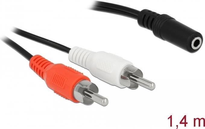 Delock Cavo audio da 2 spine cinch a 1 presa jack da 3,5 mm a 3 pin da 1,4 m