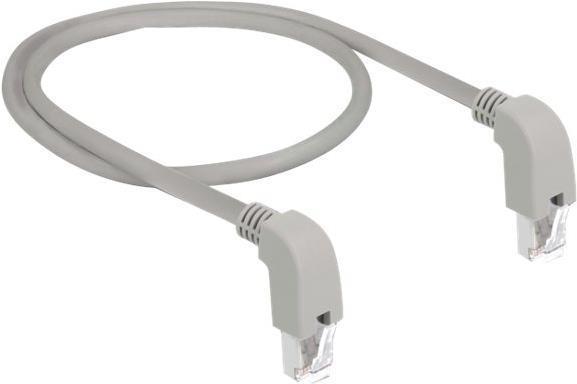 DeLOCK 85858 cavo di rete Grigio 0,5 m Cat5e SF/UTP [S-FTP] (DeLOCK Cat5e Network cable, angled down/angled down, 0.5m - Gray)