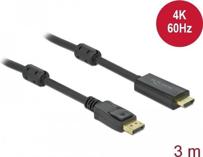 Delock Cavo attivo da DisplayPort 1.2 a HDMI 4K 60Hz 3m