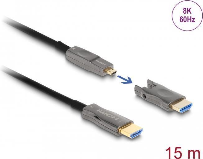 Delock Cavo HDMI 5 in 1 ottico attivo 8K 60 Hz 15 m