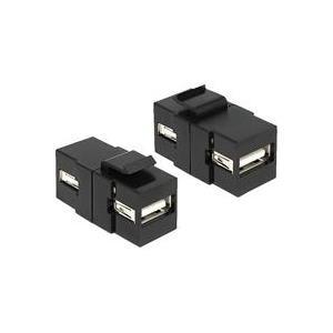 Delock Keystone USB2.0 A Socket USB2.0 A Socket Black