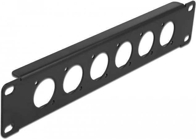 6 D-Typ Ports mit 24 x 19 mm Zur Montage in 10" Schrnken 1 HE Material Metall Farbe schwarz Mae (LxBxH) ca. 2540 x 444 x 12