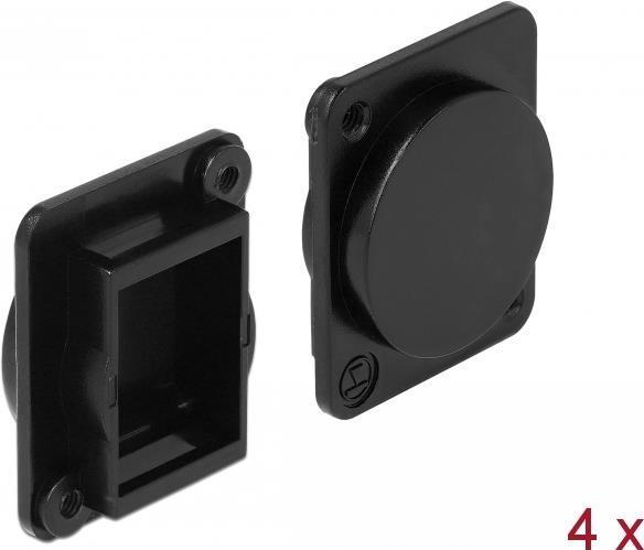 Delock Copertura tipo D nera 4 pezzi