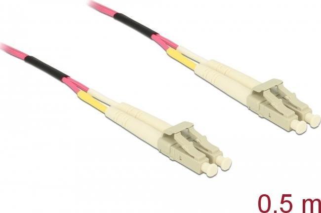 Delock - Cavo di rete - LC Multi -Mode (M) a LC Multi -MODE (M) - 0,5 m - 1,8 mm - Fibra - 50/125 Micrometro - OM4 - Violet (86